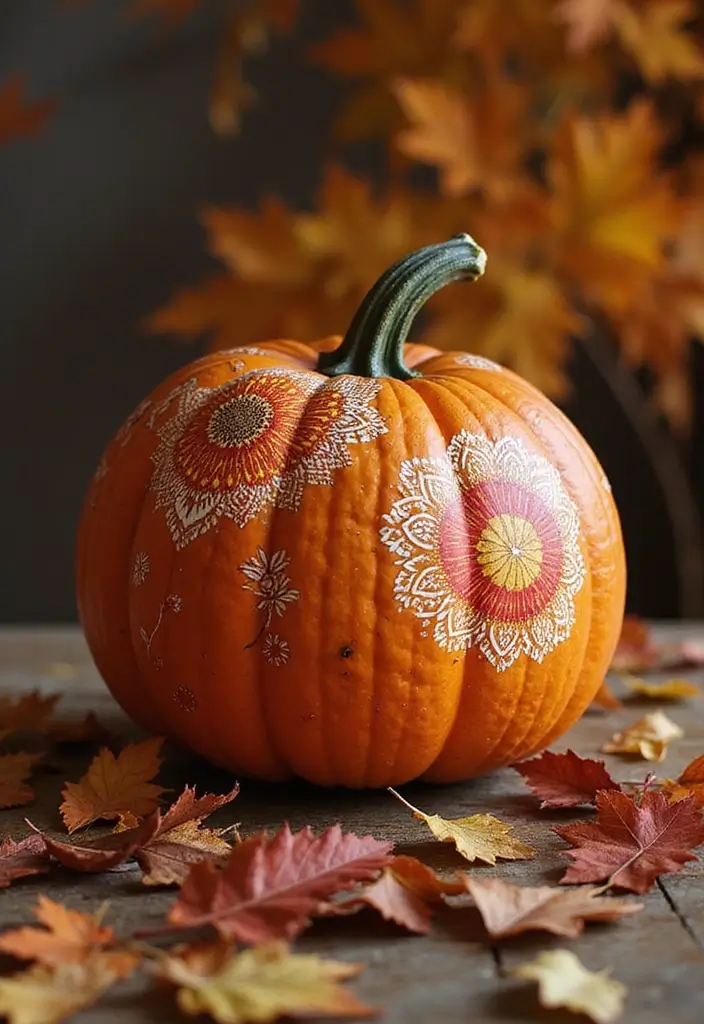 30 No-Carve Pumpkin Decorating Ideas for Hassle-Free Halloween - 28. Patterned Stencil Pumpkins