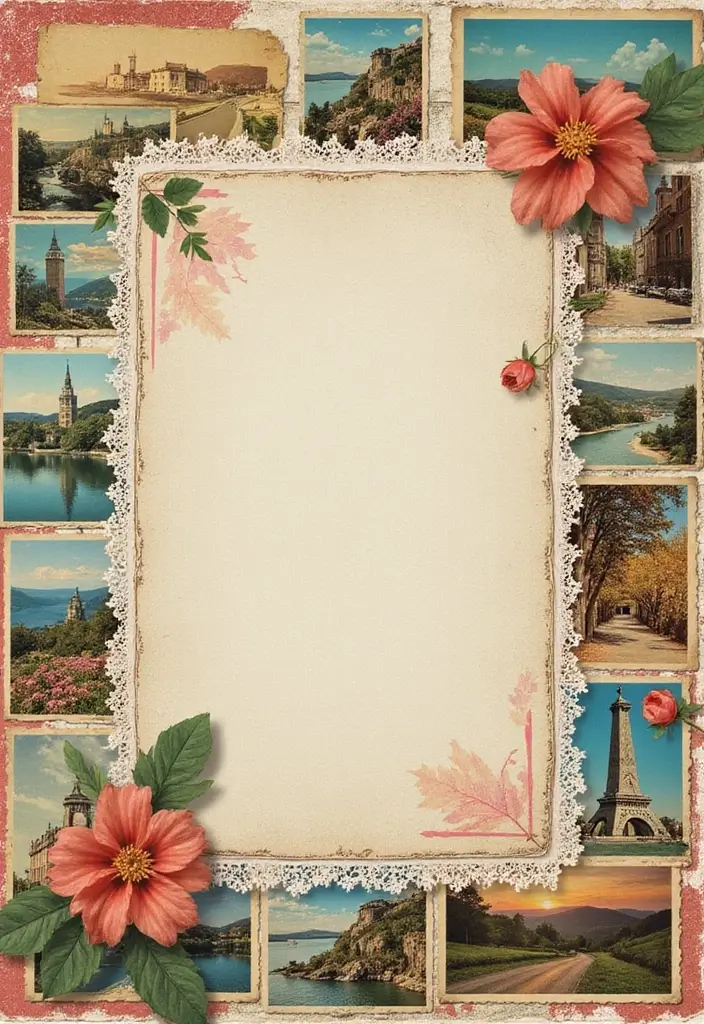 10 Creative Vintage Scrapbook Ideas to Try This Weekend - 1. Retro Postcard Collage