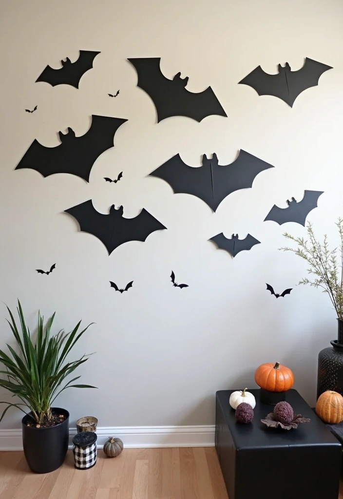 Bat Wall Art - Spooky Indoor DIY Halloween Decorations