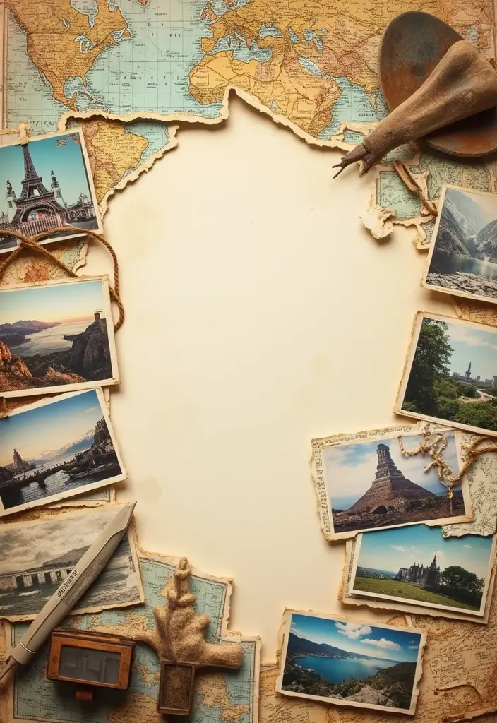 10 Creative Vintage Scrapbook Ideas to Try This Weekend - 5. Vintage Map Backdrops