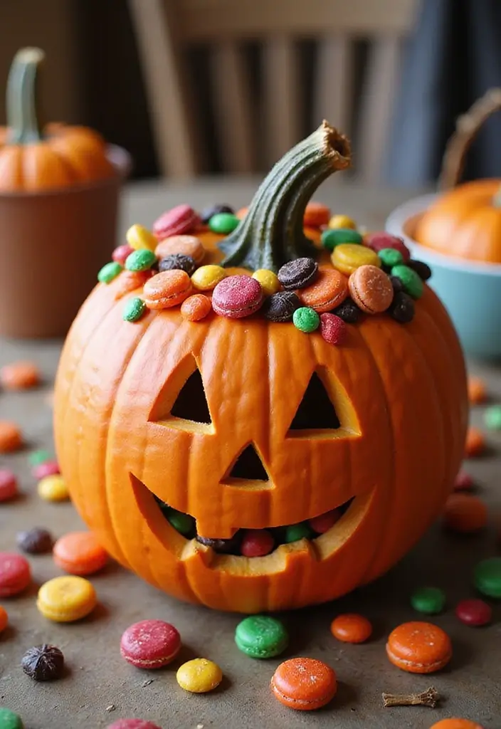 30 No-Carve Pumpkin Decorating Ideas for Hassle-Free Halloween - 26. Edible Pumpkin Decorations