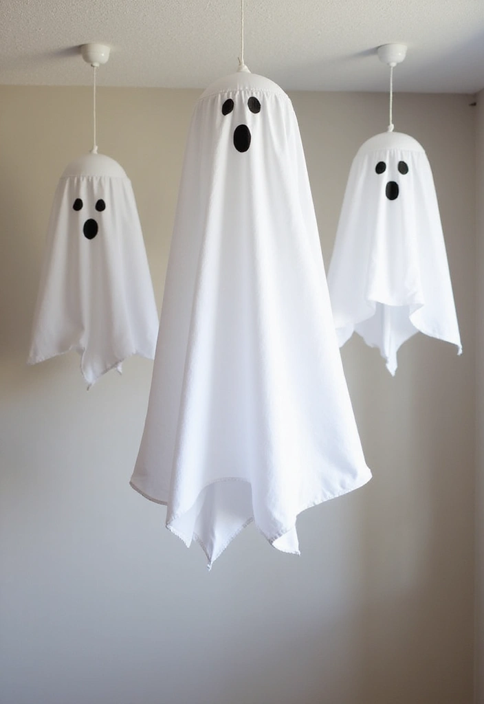Floating Ghosts - Spooky Indoor DIY Halloween Decorations