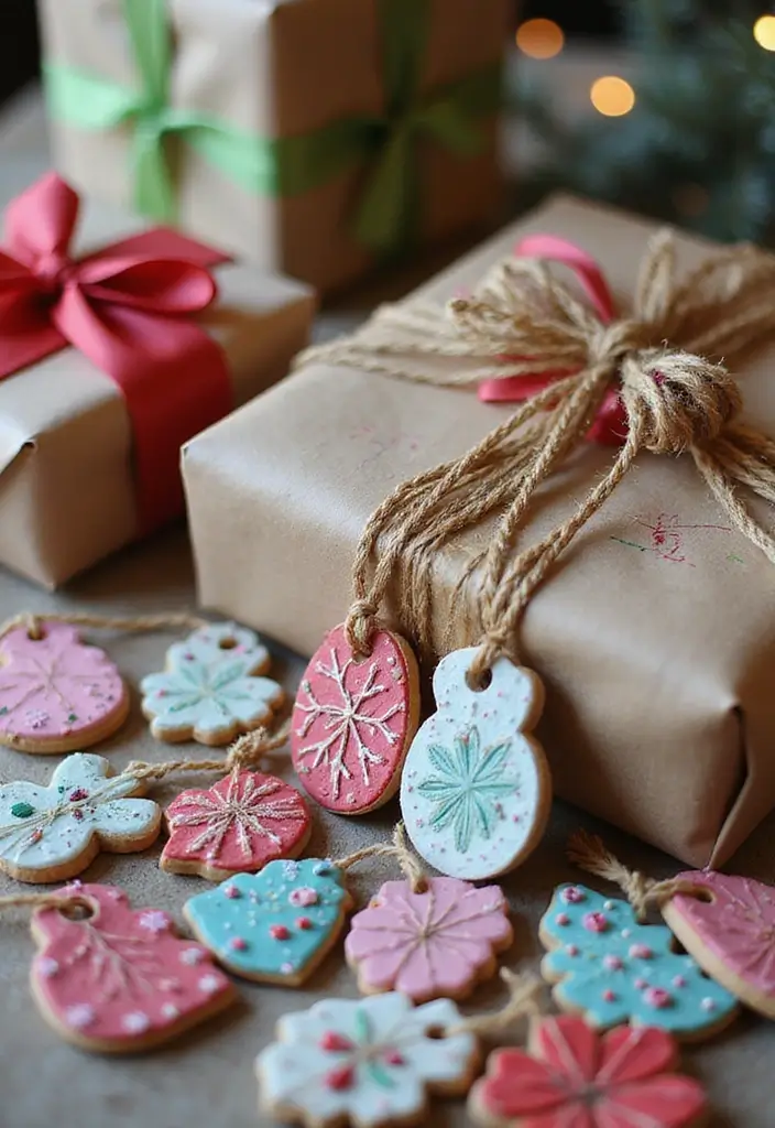 Festive Christmas gift tags and ornaments polymer clay crafts for beginners, perfect handmade holiday decor idea.