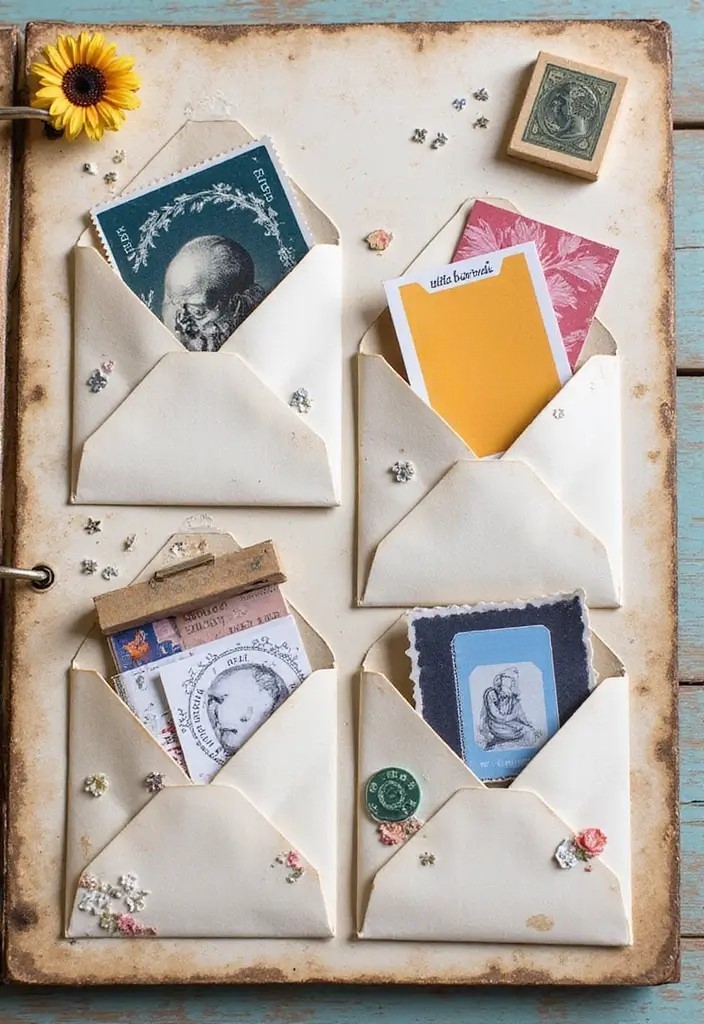 10 Creative Vintage Scrapbook Ideas to Try This Weekend - 7. Embellished Envelopes